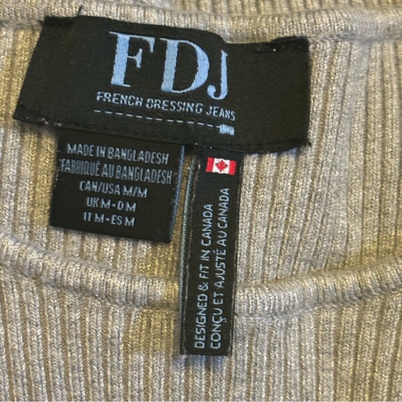 FDJ ‘French Dressing Jeans’ Grey Rib Crew Neck Sweater - Picture 3 of 9